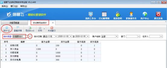 出纳记账软件如何按摘要统计？